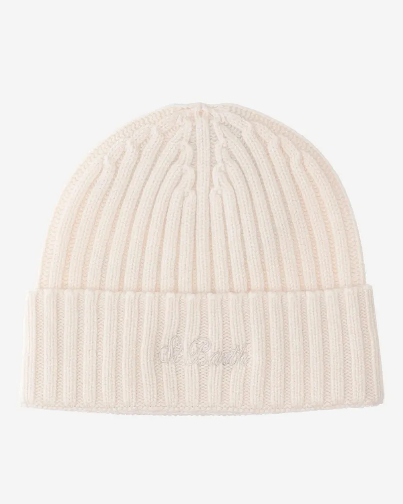 MC2 Saint Barth Wool Blend Mütze mit Logo White