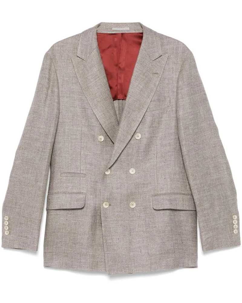 Brunello Cucinelli Leinenmischjacke Brown