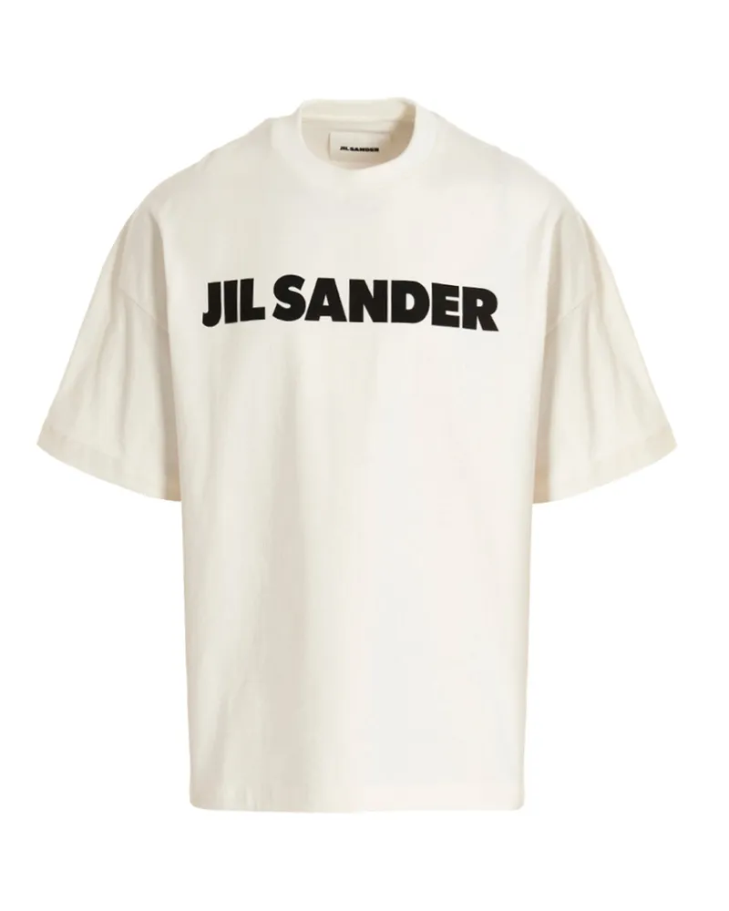 Jil Sander Logo Druck T -Shirt Weiß
