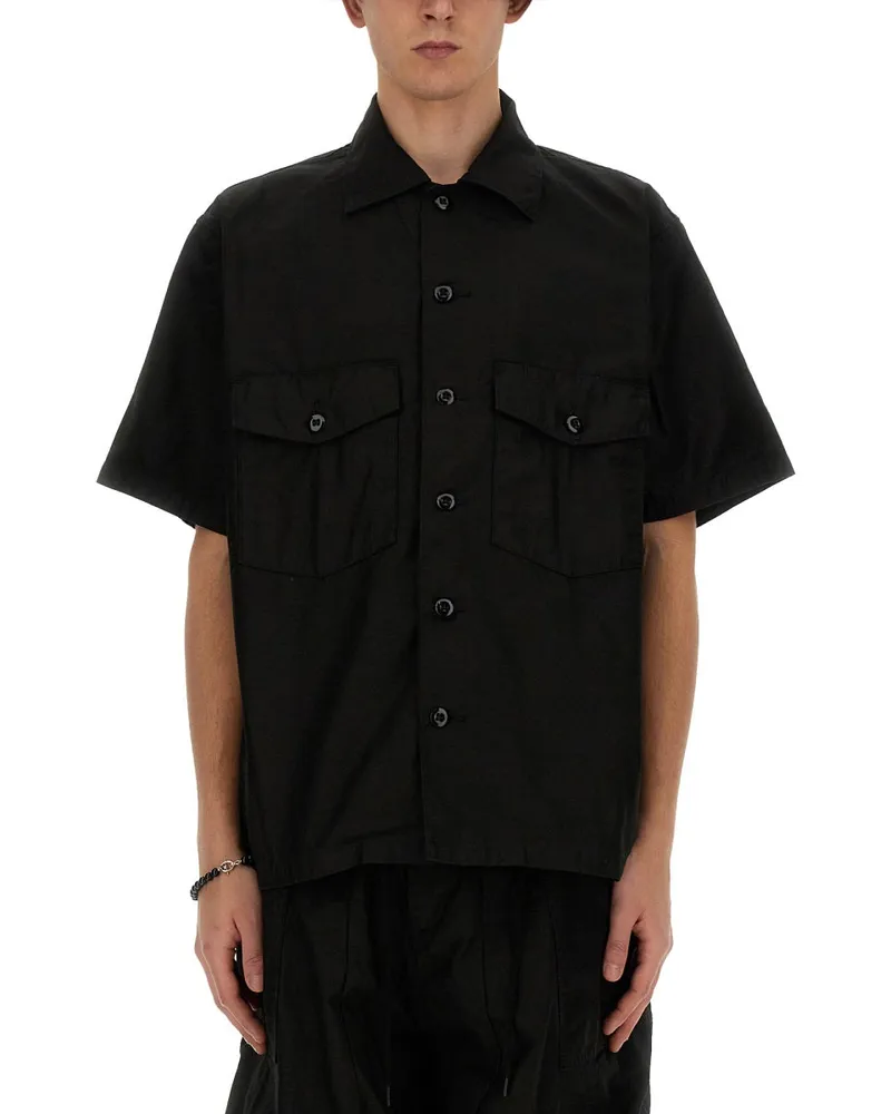 NEEDLES Nadeln Baumwollhemd Black
