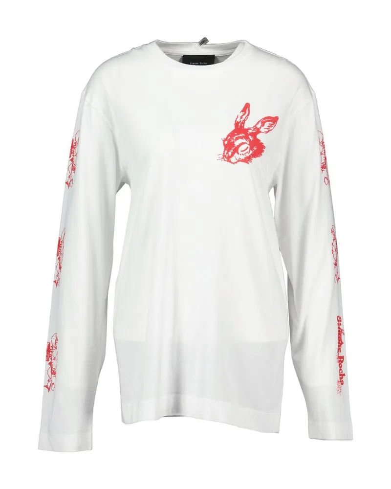 Simone Rocha Schildkröte & amp; Hare T -Shirt  Baumwoll weiß White