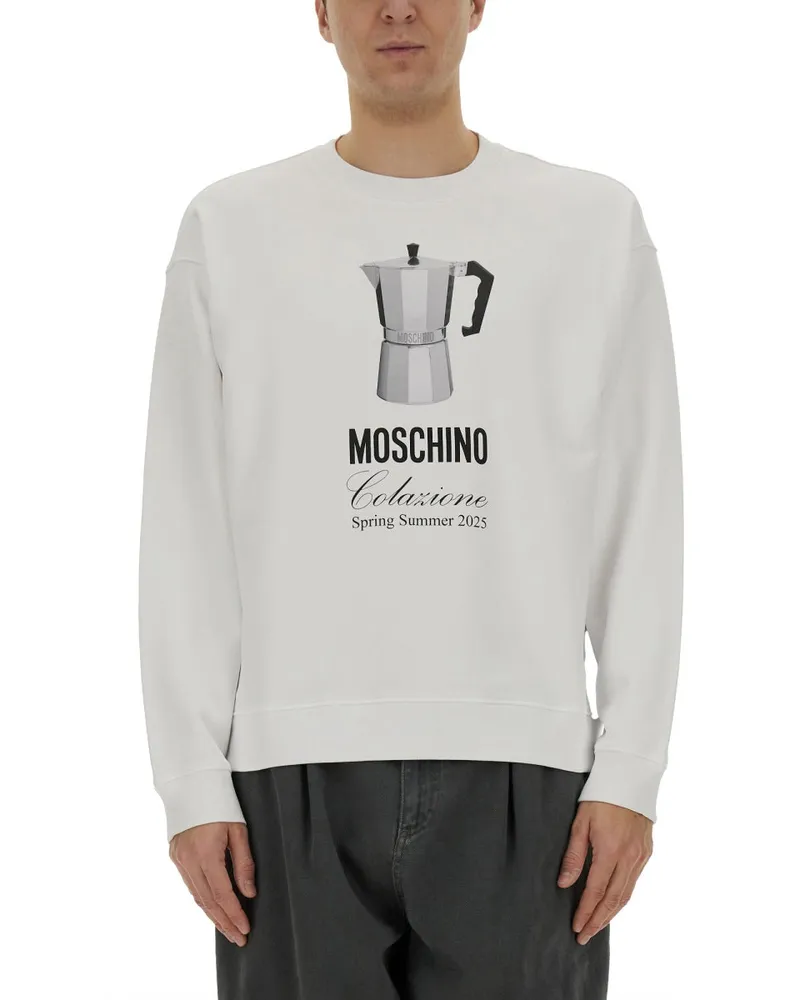 Moschino Frühstück" Sweatshirt White