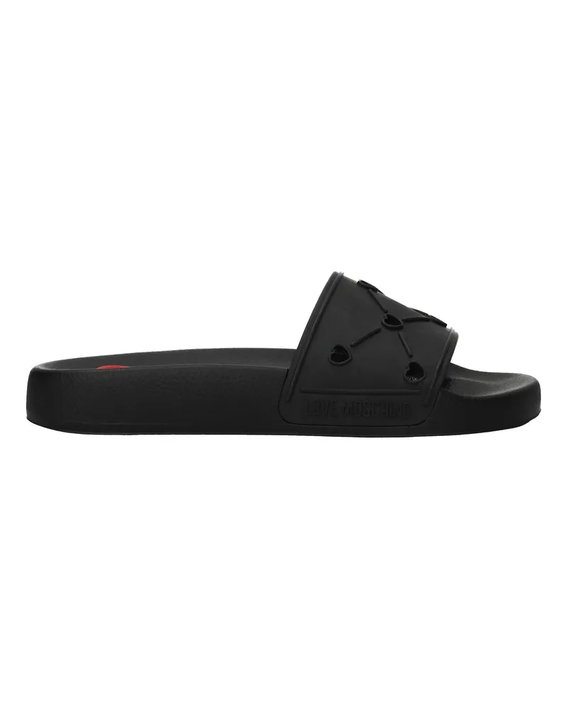 Moschino Liebe Moschino -Hausschuhe und Hufe Frauen schwarzer Gummi -
