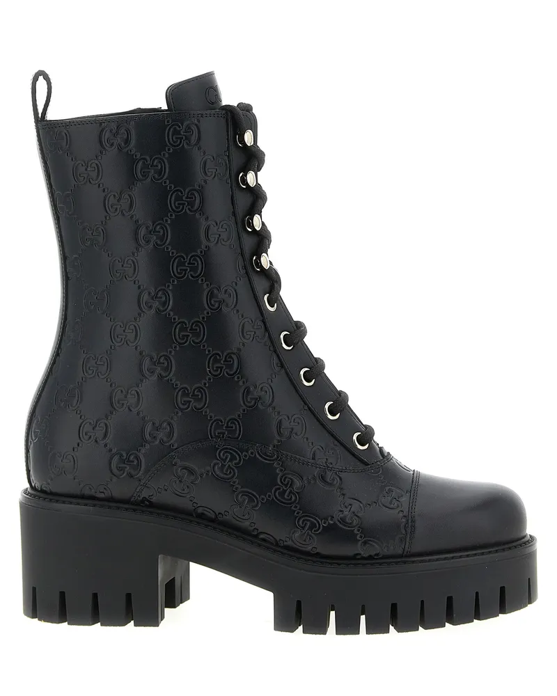 Gucci Gg Leder Stiefeletten Black