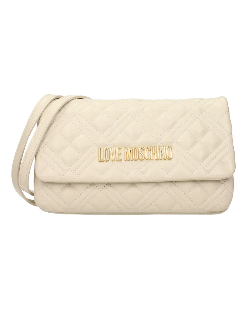 Moschino Damens Clutch aus Polyurethan in Beige/Elfenbein -