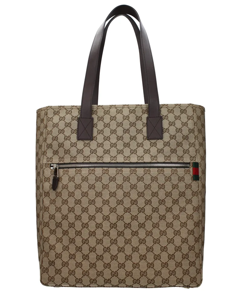 Gucci Herrens Umhängetaschen Stoff Beige/Dunkelbraun -