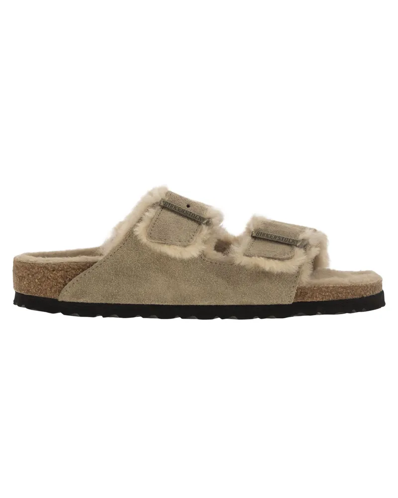 Birkenstock Arizona Wildleder Lammfell Slipper Turtledove