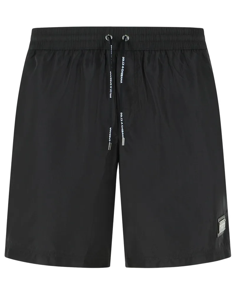 Dolce & Gabbana Badeanzug aus schwarzem Polyester Black