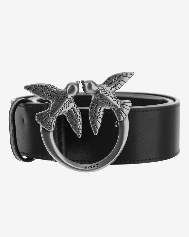 Pinko Love Berry Ledergürtel Black