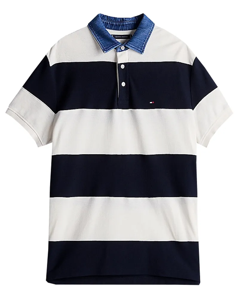 Tommy Hilfiger Polo entspannte Rugby -Linien Multicolour