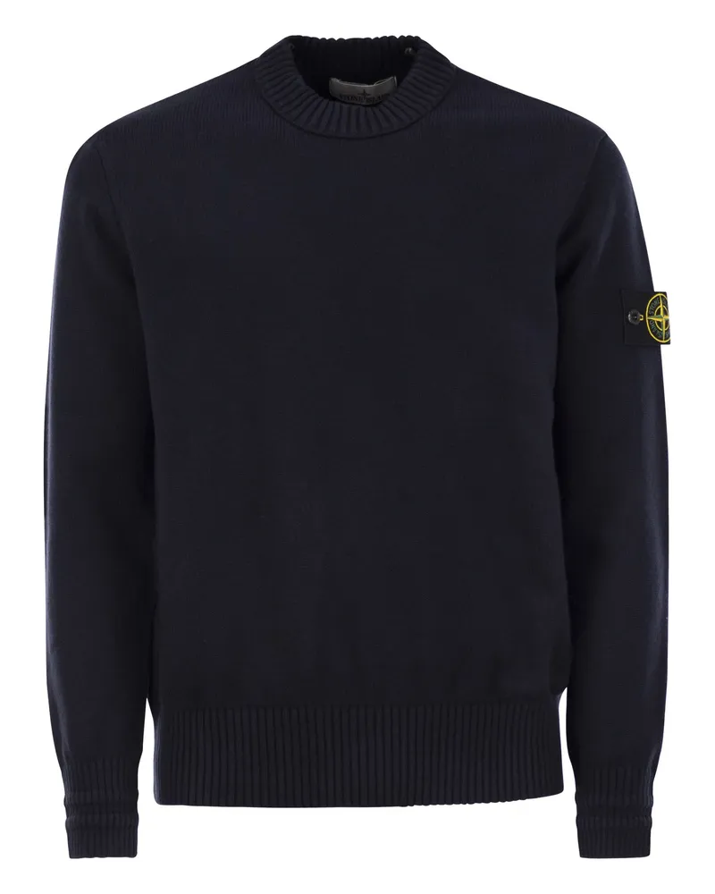 Stone Island Baumwollmischung Crew Halsspringer Navy