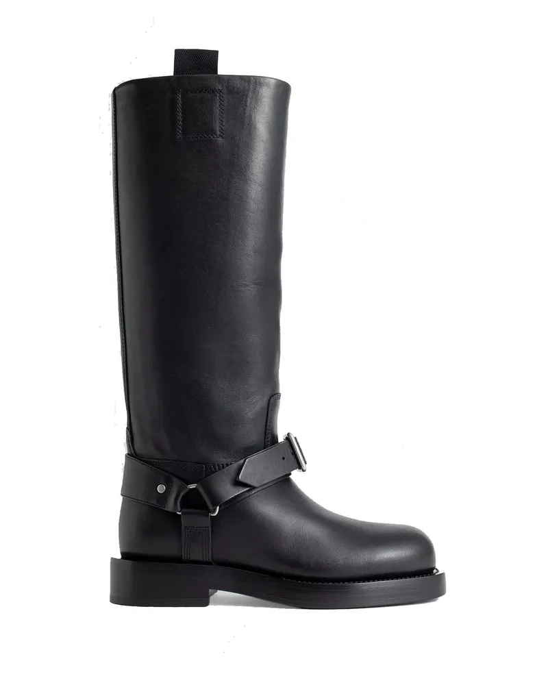 Burberry Sattel hohe Stiefel Schwarz