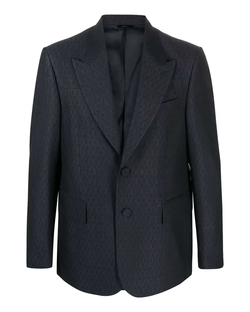 Fendi ff Motiv Wolljacke Blue