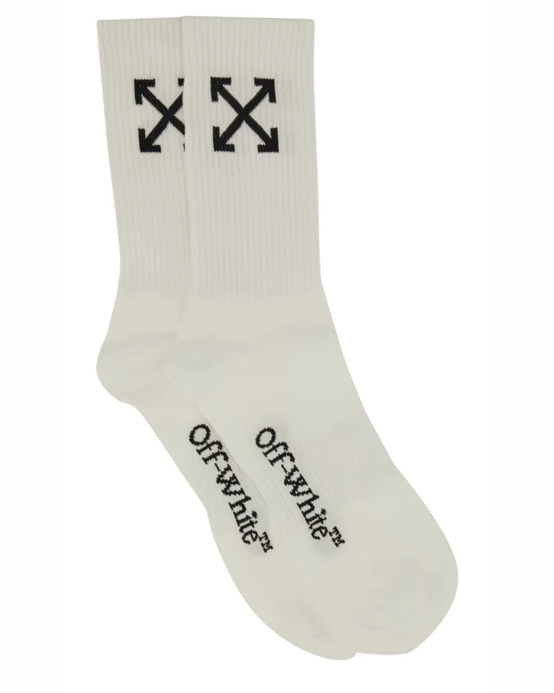 OFF-WHITE Aus weißen mittleren Socken mit "Pfeil" -Mustern White