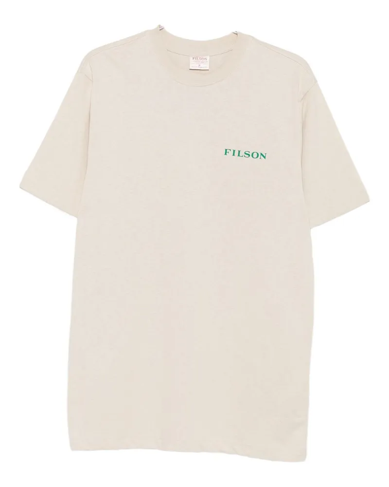 Filson bedruckte Baumwoll -T -Shirt White