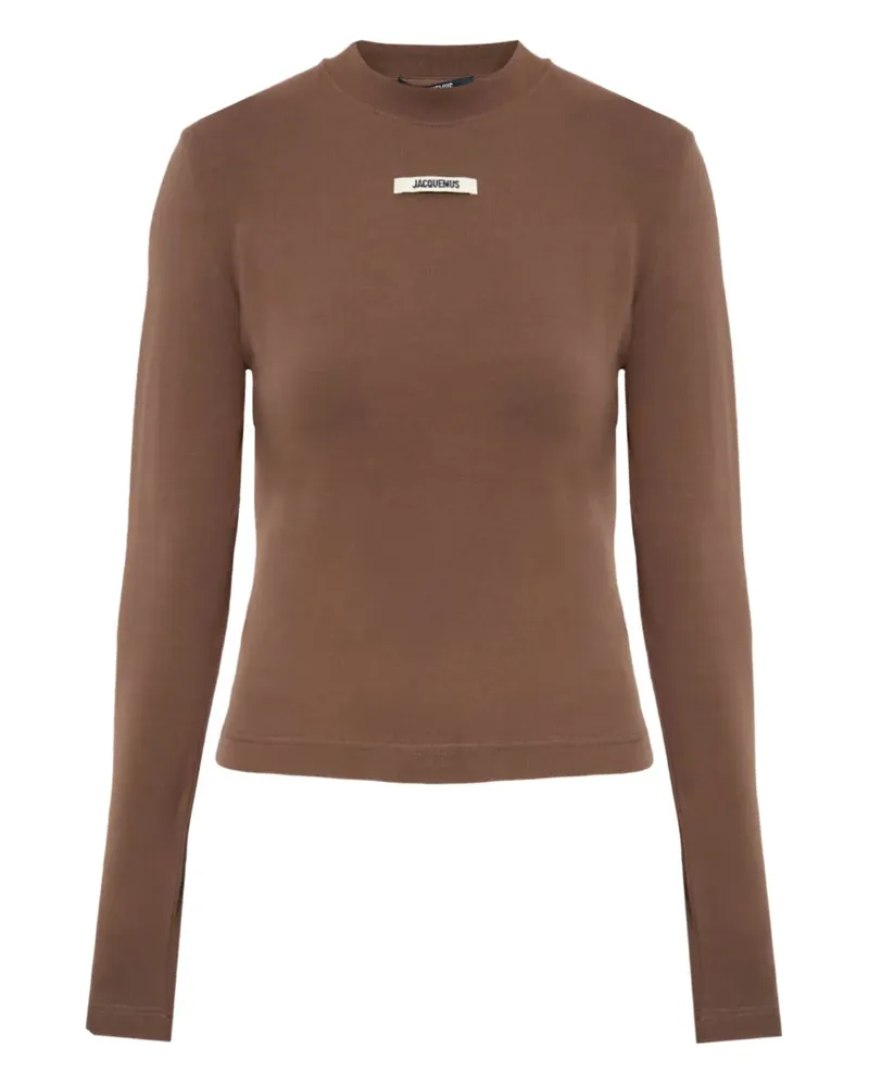 Jacquemus das Grosgrain -Logo -Top White