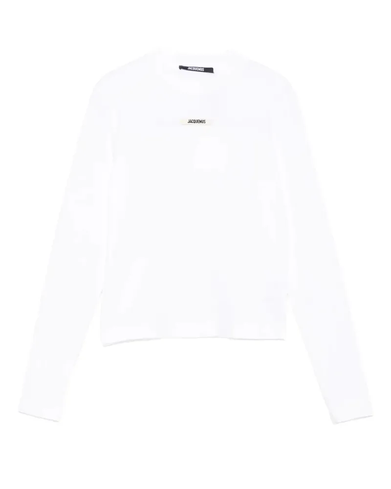 Jacquemus das Grosgrain -Logo -Top White