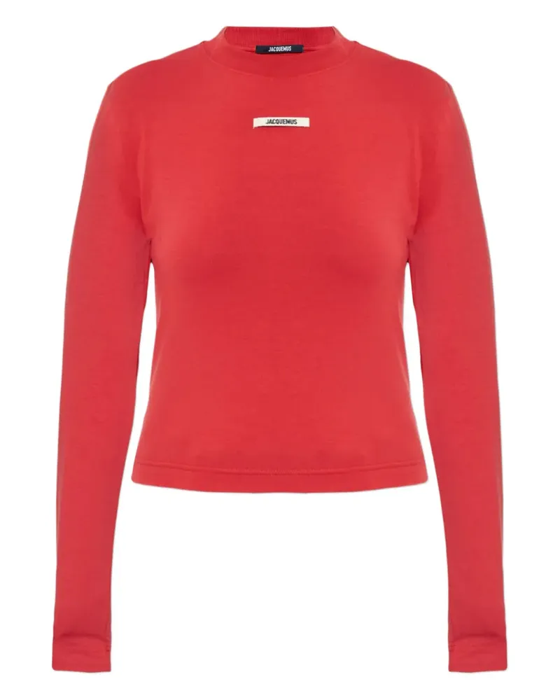 Jacquemus das Grosgrain -Logo -Top White