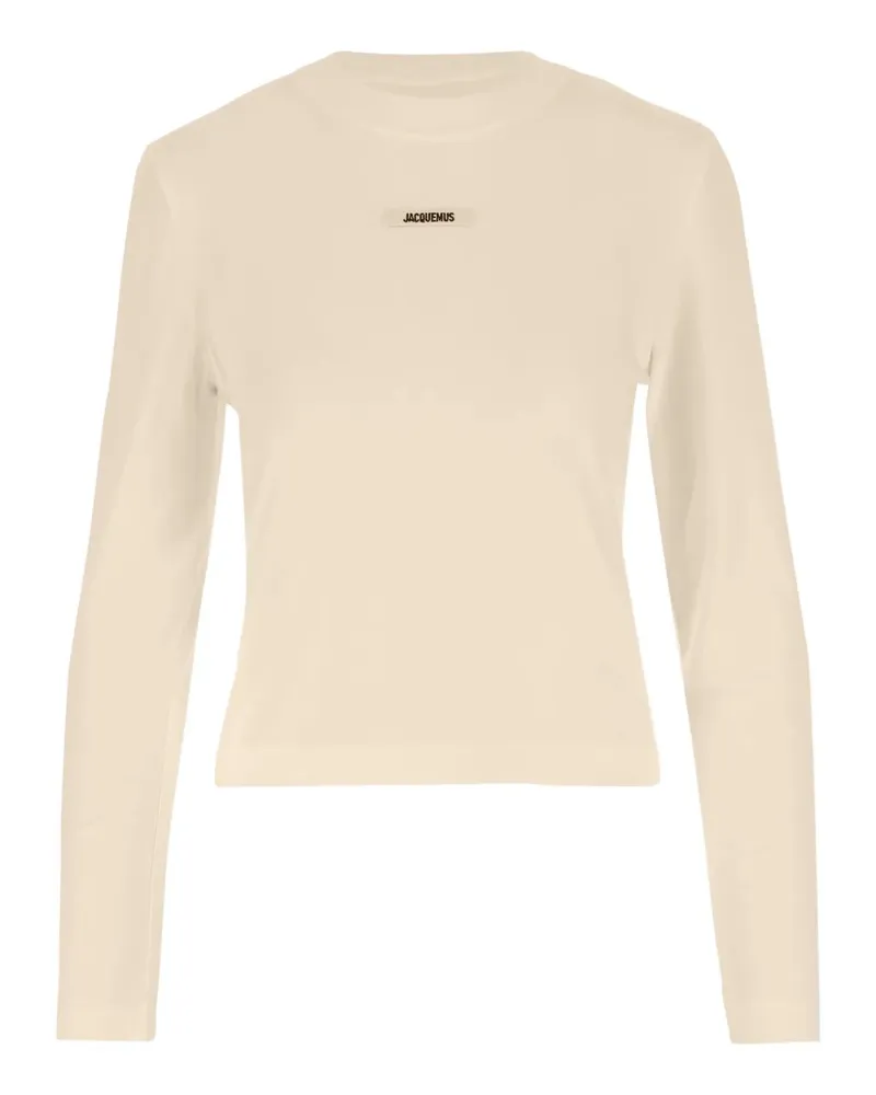 Jacquemus das Grosgrain -Logo -Top White