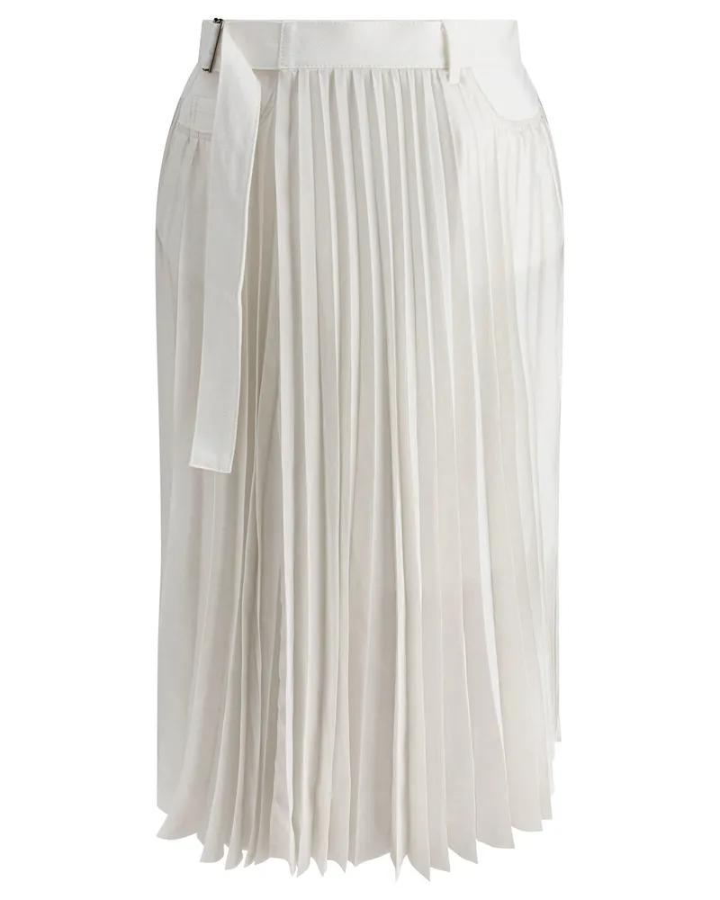 Sacai Faltenrock White