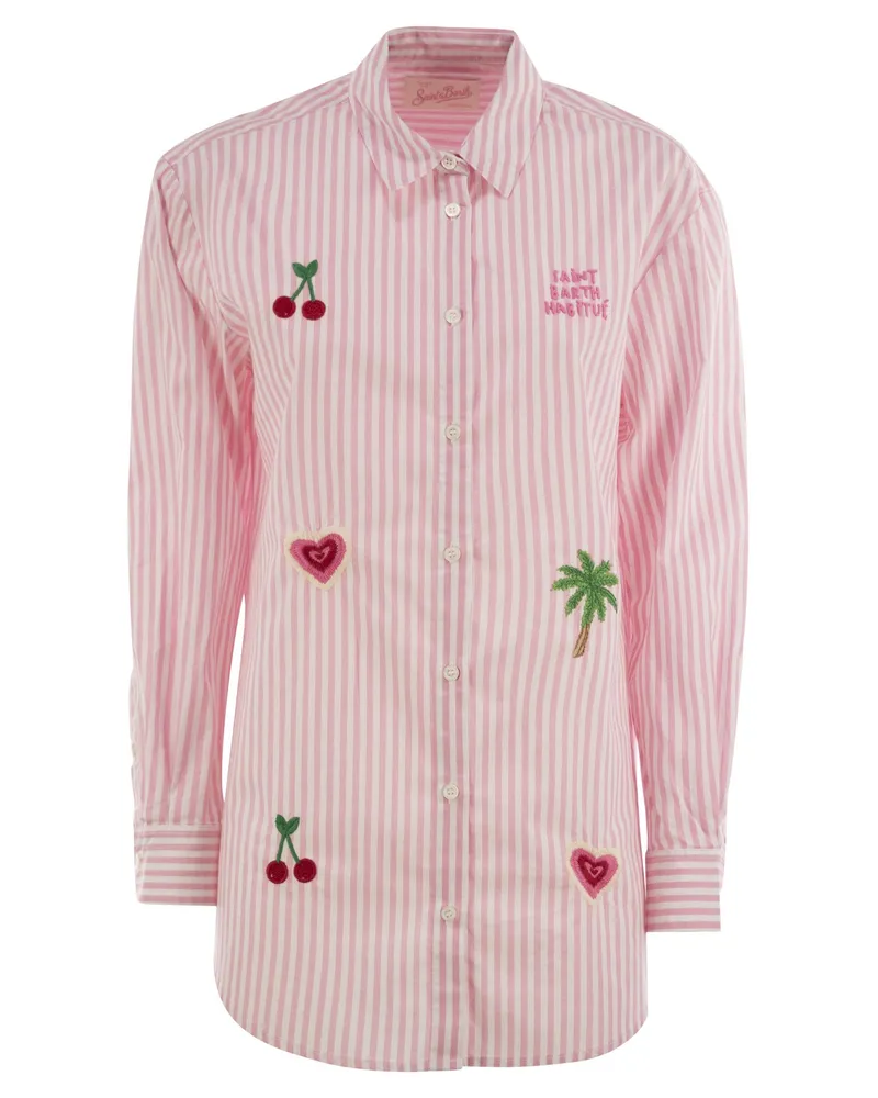 MC2 Saint Barth Brigitte -Hemd mit gestreiftem Muster Pink