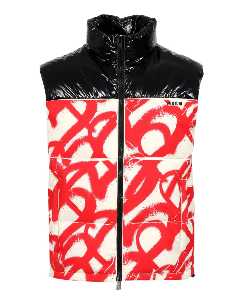 MSGM Pullover Bianco+nero+rosso