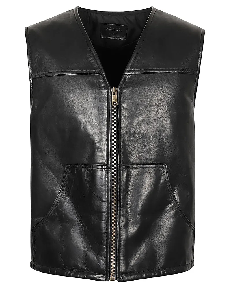 Prada Logo Lederweste Black