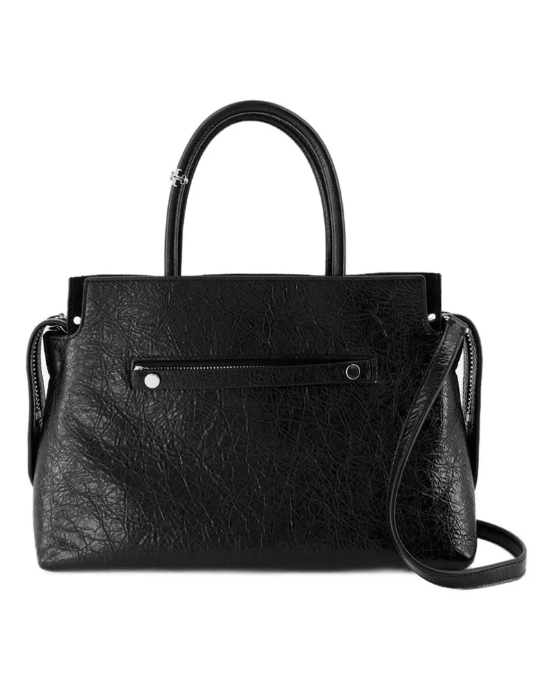 Tory Burch Mercer Satchel Purse e Leder schwarz Schwarz