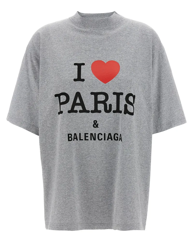Balenciaga T-Shirt „I Love Paris & Balenciaga Gray