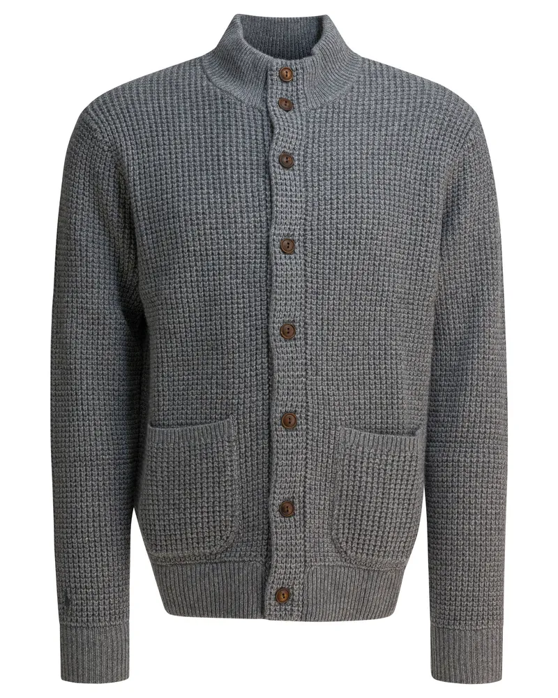 Ralph Lauren Strickjacke mit Stehkragen Grey