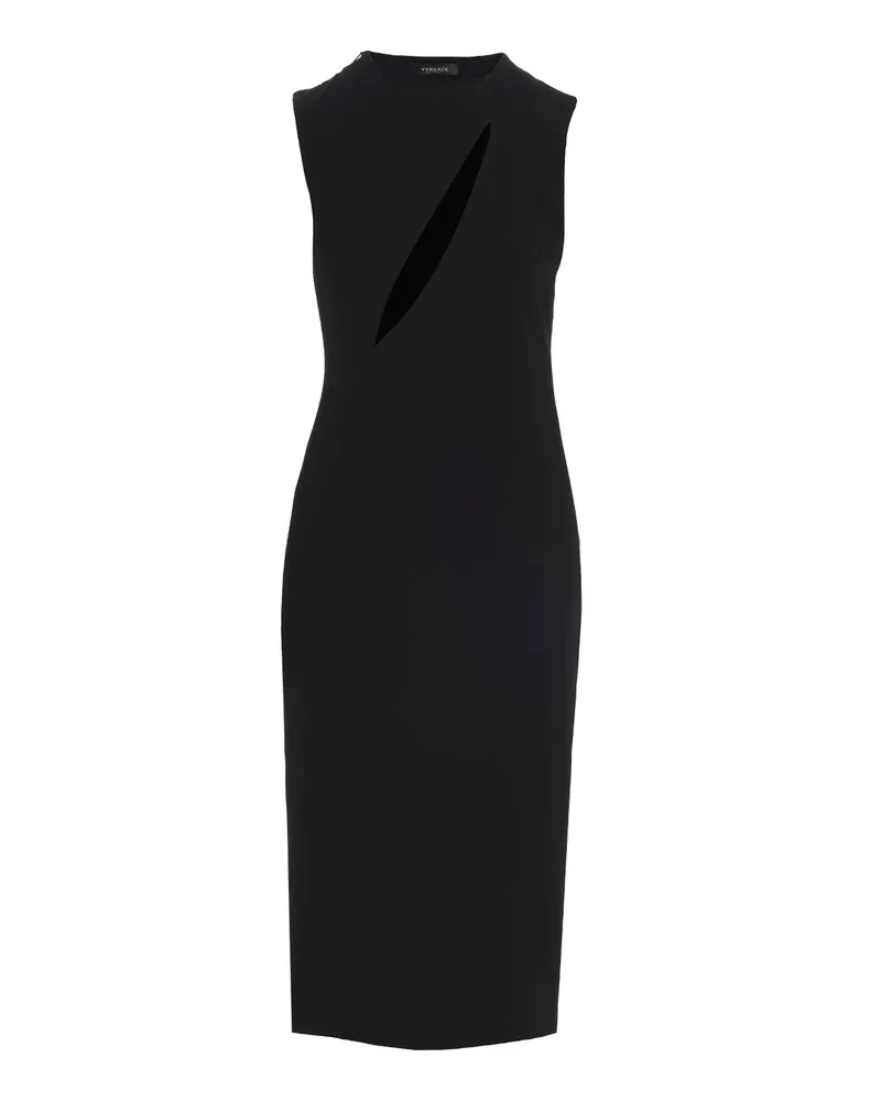 Versace schnitt Midi Kleid aus Black