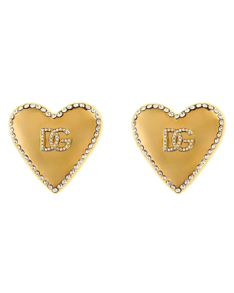 Dolce & Gabbana Logo Heart Ohrringe Gold