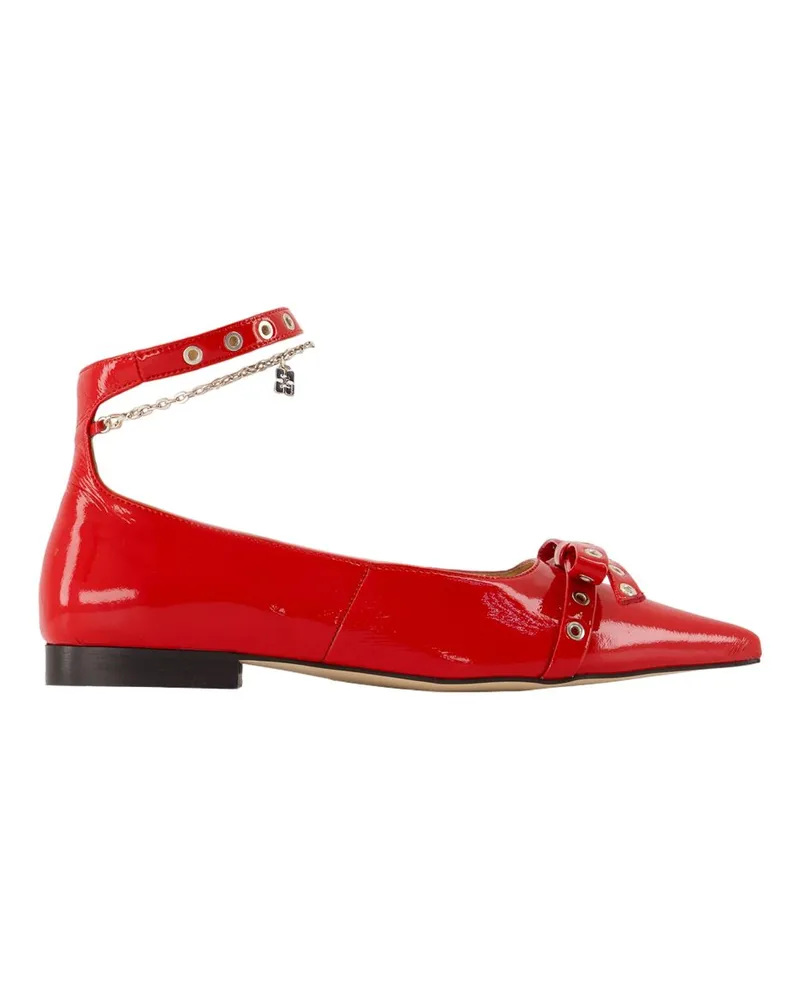 Ganni Ösen Juwelen Ballerinas  Synthetic Rot Red