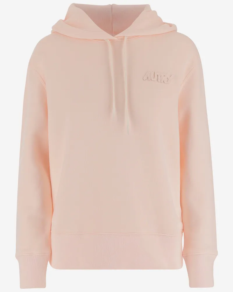 AUTRY Cotton Hooded Sweatshirt Pink