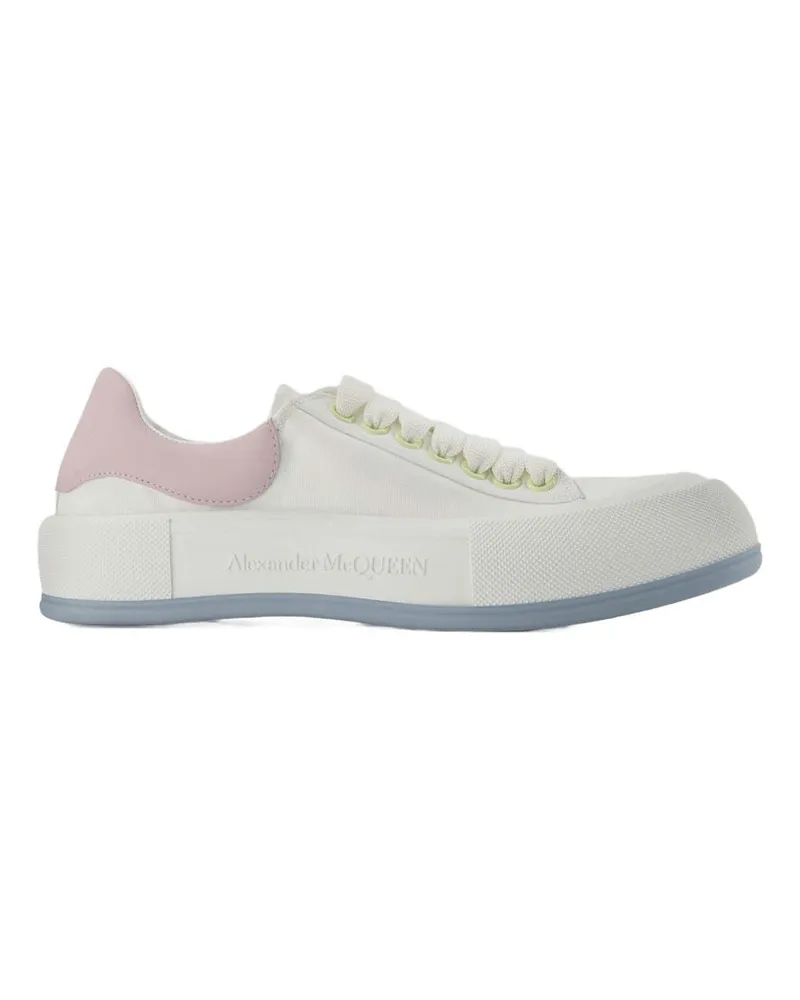 Alexander McQueen Übergroße Turnschuhe  White/Pink Leder Multicolor