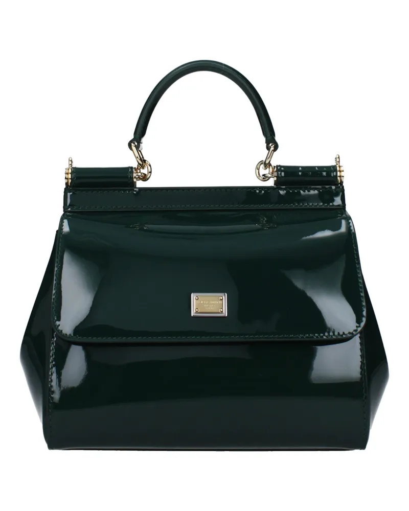 Dolce & Gabbana Dolce&Gabbana Handtaschen Sicily Medium Damens Lackgrün/Kieferngrün -