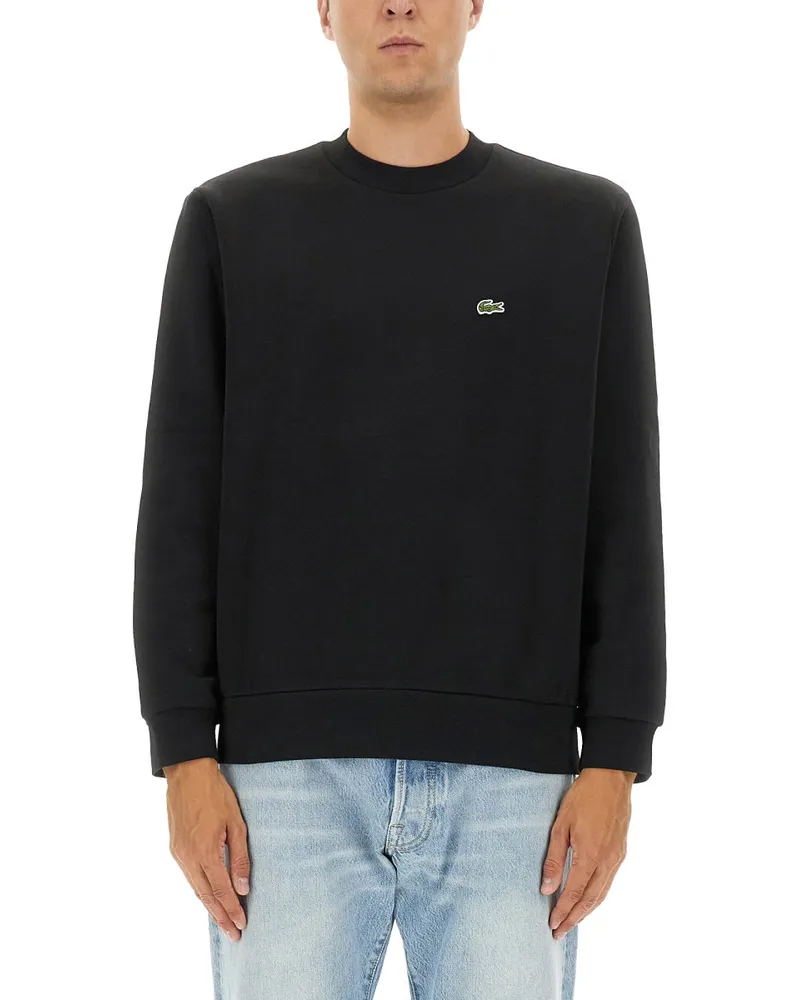Lacoste Fleece Sweatshirt mit Logo Black