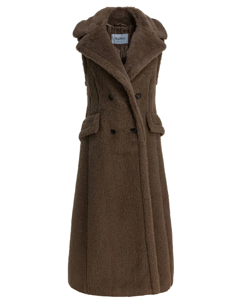 Max Mara Ärmellose Jacke aus Alpaka Brown