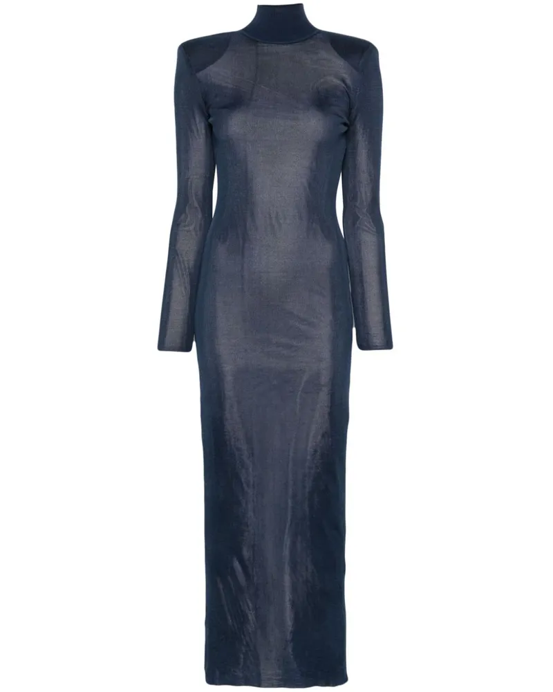 Self-Portrait Selbstporträt langes Kleid Navy