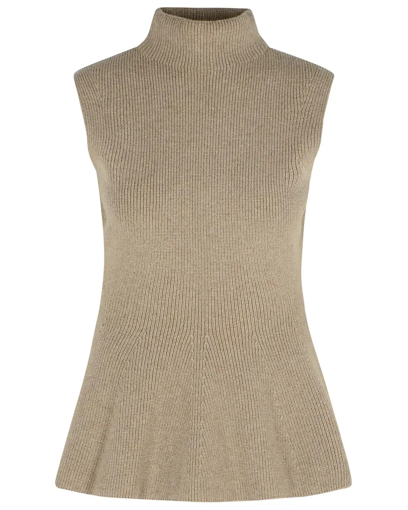 Róhe skulpturaler' 'Taupe Melange' Cashmere Mischtank -Top Beige