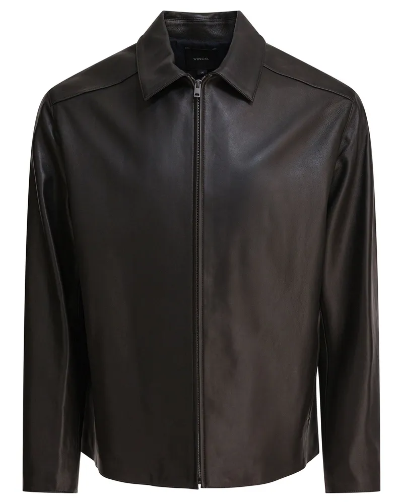 Vince Lederjacke mit Reißverschluss Black