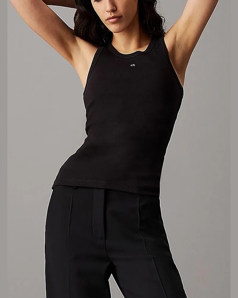 Calvin Klein Slim Rippenweste White