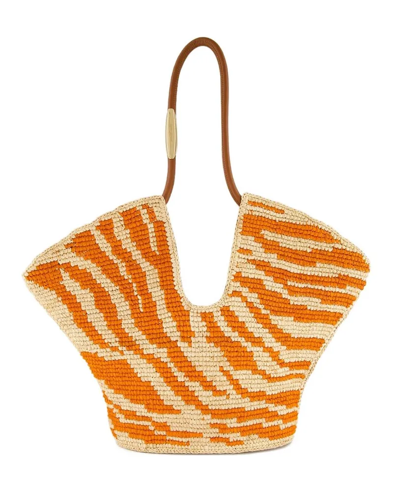 Zimmermann Goldentime Medium Rafia Tote Orange