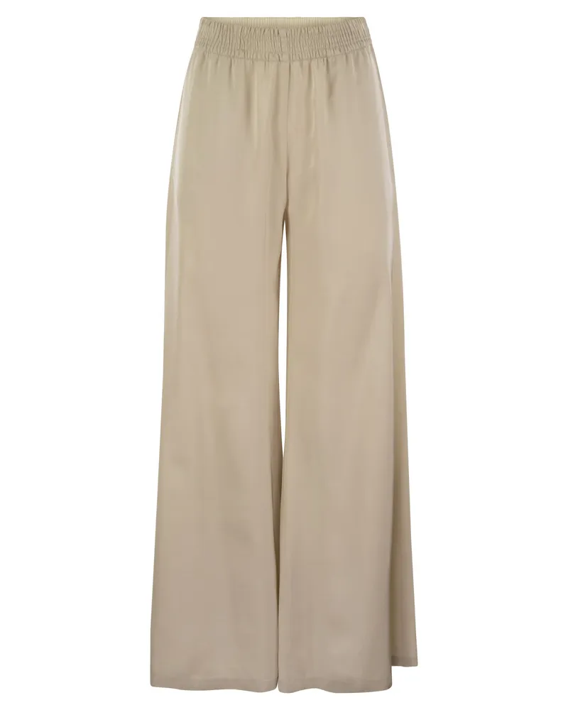 Fabiana Filippi Wide Viskose Jogginghose Beige