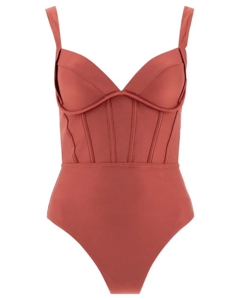 Zimmermann Acacia" Korsett Badeanzug Pink