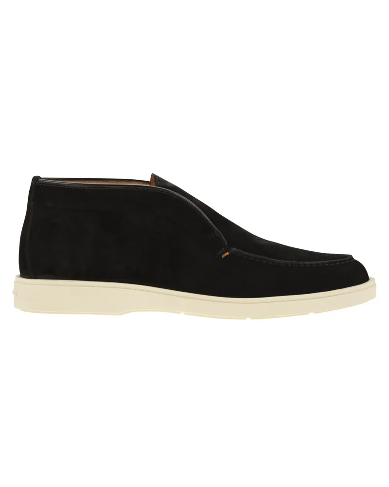 Santoni Wildleder -Wüstenstiefel Black