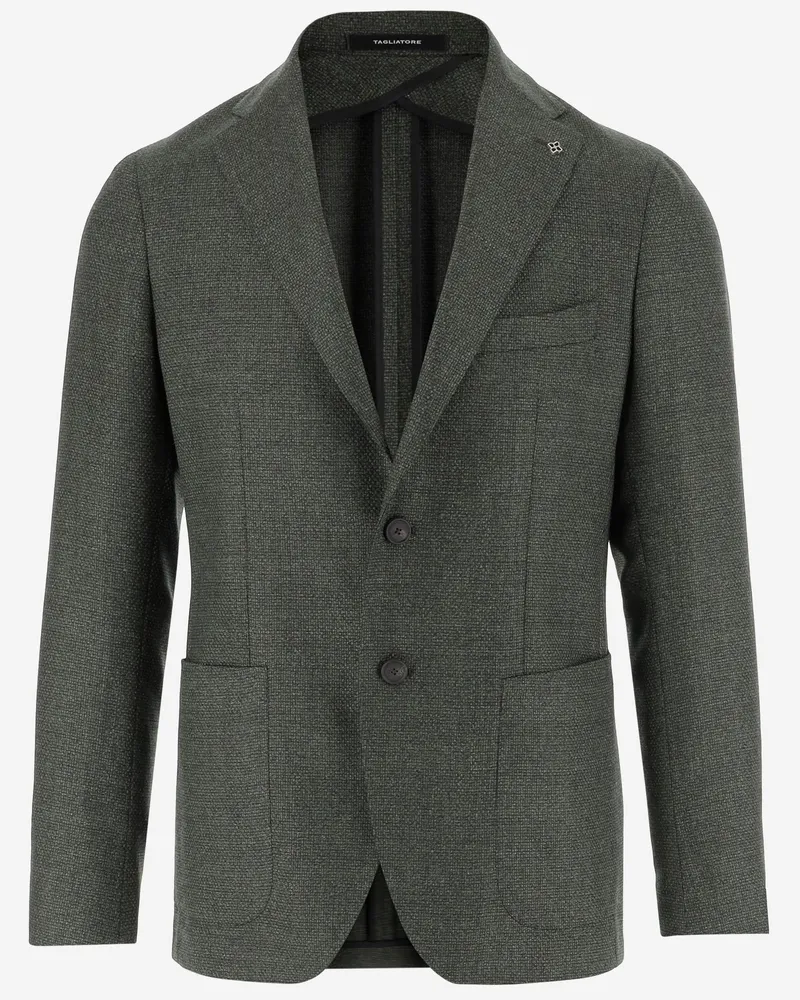 Tagliatore Single Breasted Wolljacke Green