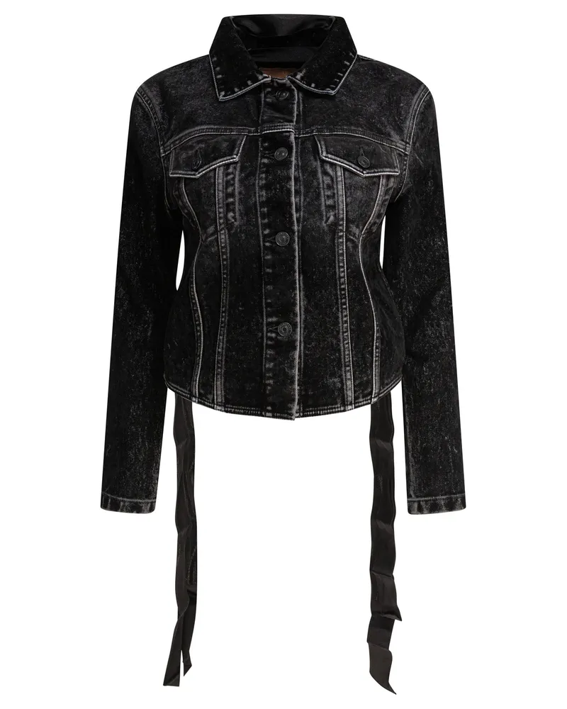 Balenciaga Jeansjacke mit Schnürsenkeln Black