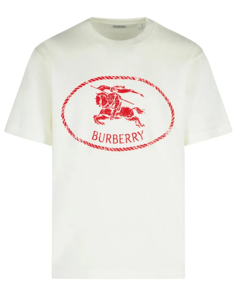 Burberry White Cotton Misch -T -Shirt White