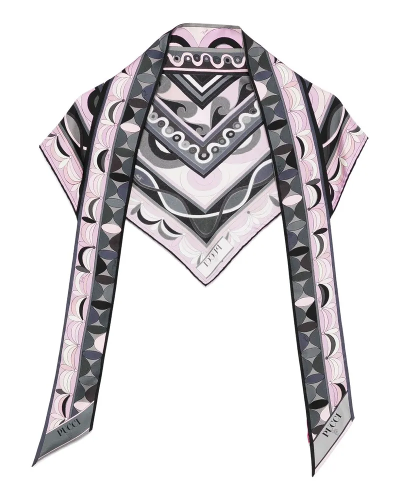 Emilio Pucci bedruckte Seide Foulard Black
